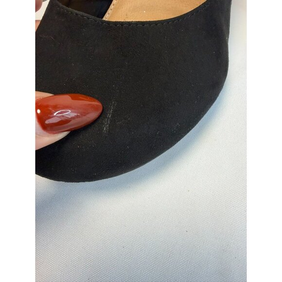 Torrid Pumps Womens Size 11W Black Suede Silver Glitter Block High Heel Shoes - Picture 13 of 15